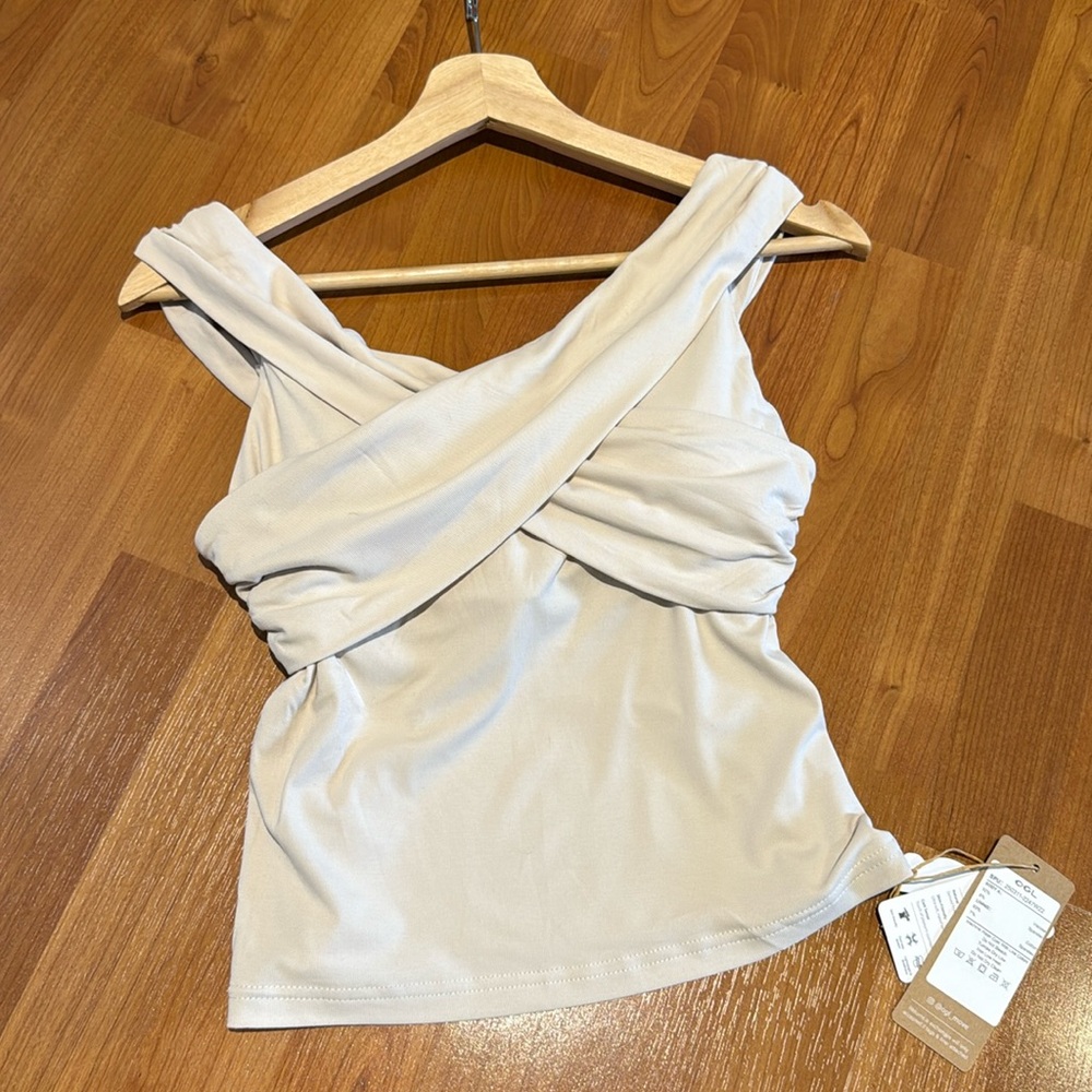 NWT OGL Medium Off Shoulder Criss Cross Airy Brami Top